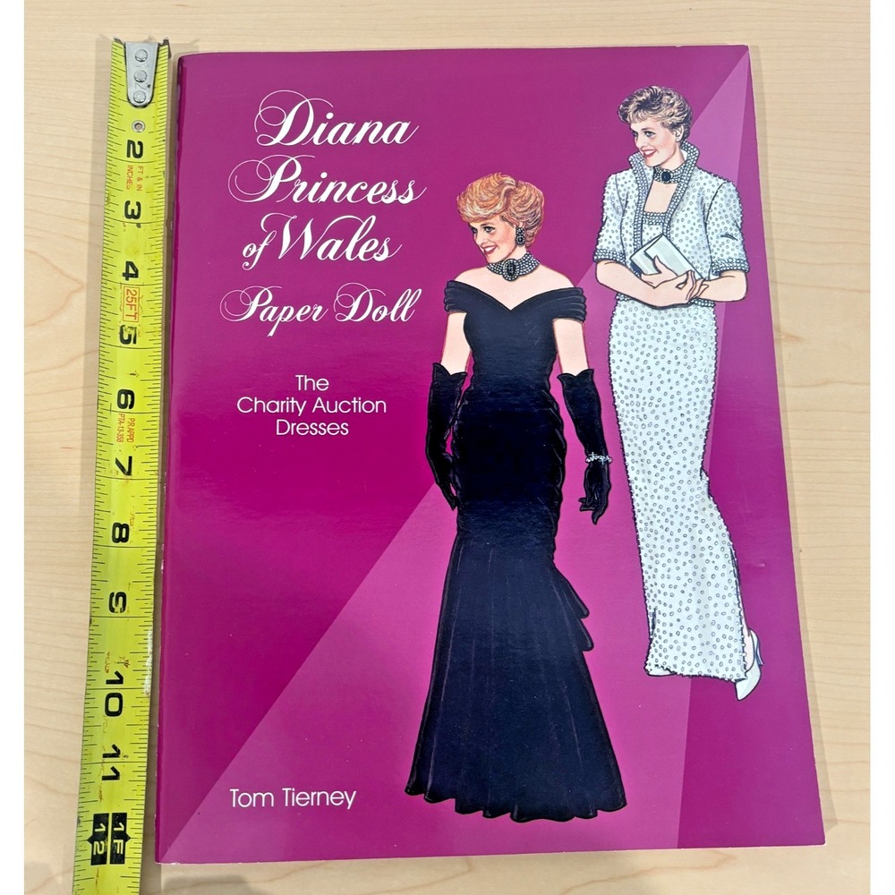 Vintage Princess Diana Paper Doll Book Charity Auction Dresses Tierney 1997